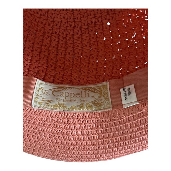 Cappelli Straworld Woven Sun Hat – Coral Pink – Wide Brim – 12” - Picture 3 of 4